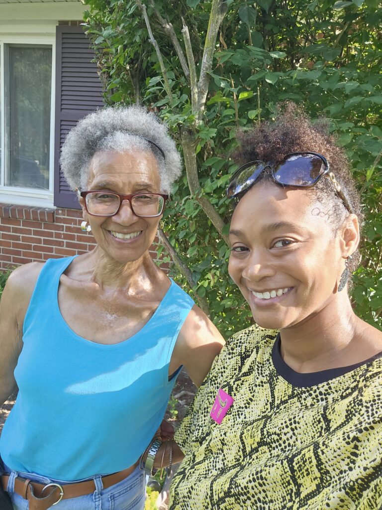 Skyler (right) with her mother, Aretha (left).