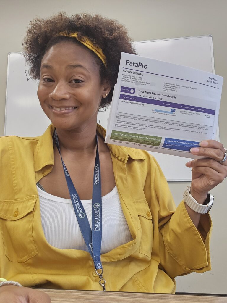 Skyler S. with her Paraprofessional Certificate