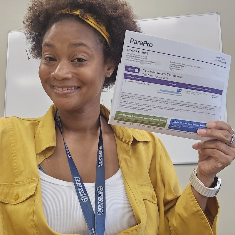 Skyler S. and her Paraprofessional Certificate